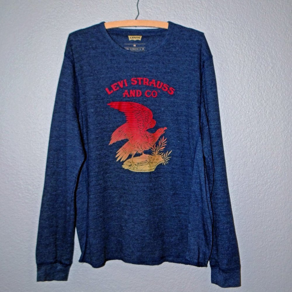 Levi's / Levi Strauss & Co Man's Blue Eagle shirt size XXL